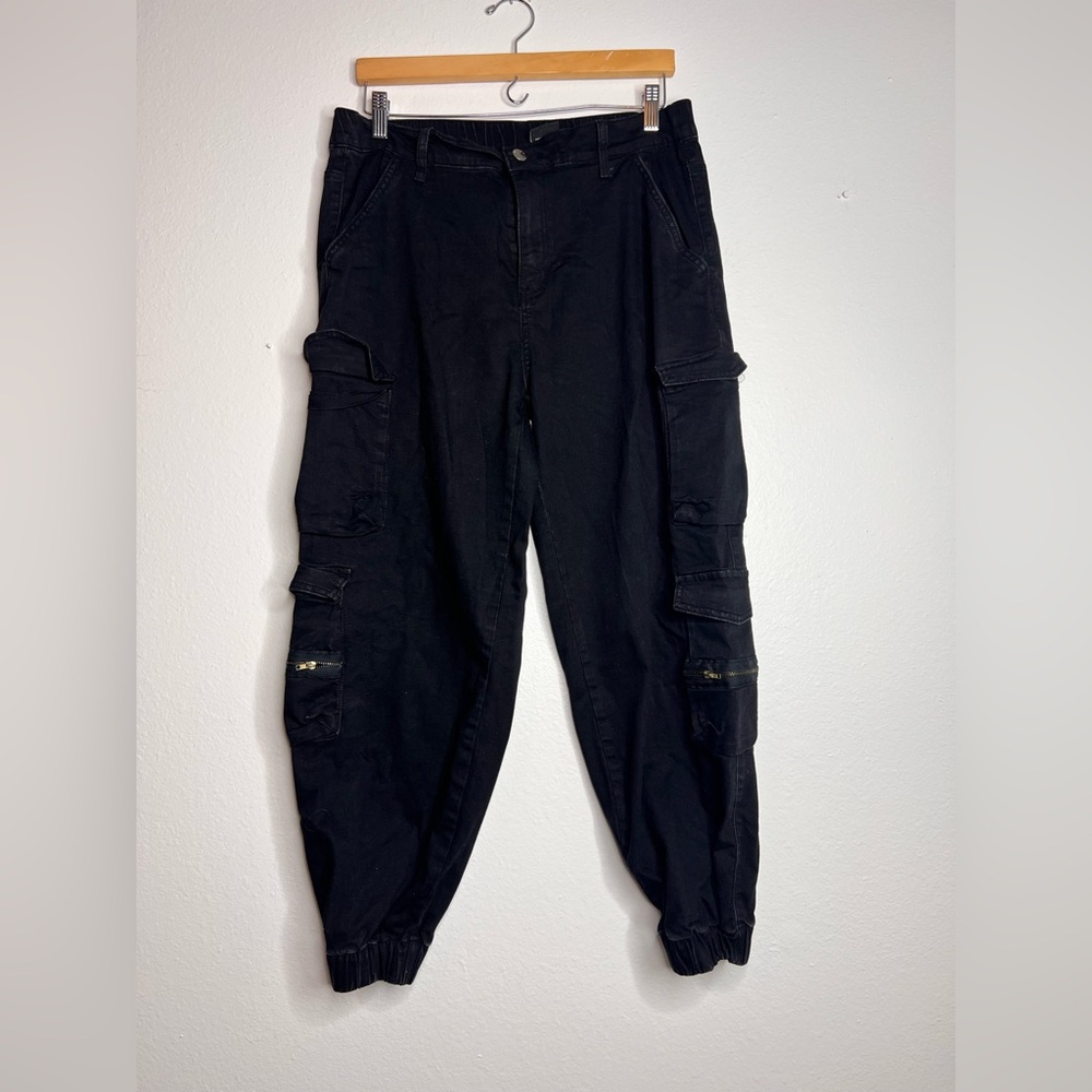 Black Cargo Pants with Utility Design